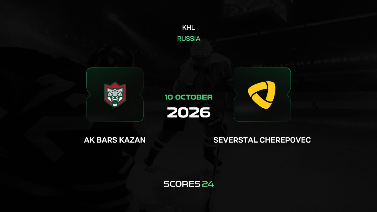 Ak Bars Kazan vs Severstal Cherepovec Match on 10 October 2026