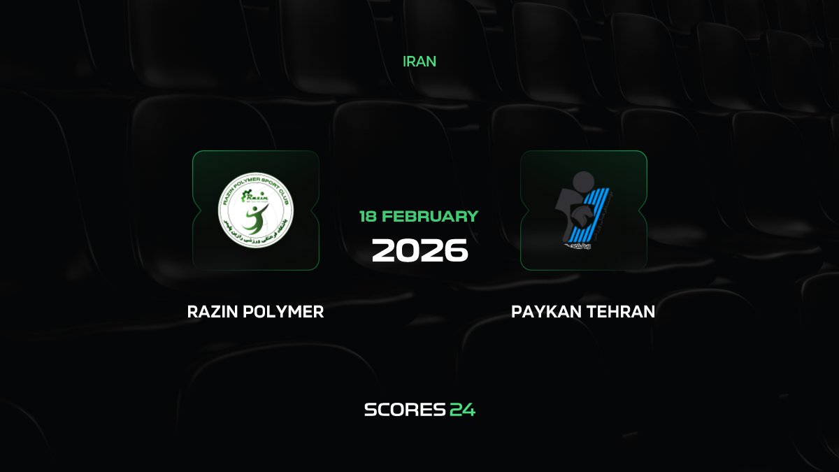 Razin Polymer vs Paykan Tehran Match today on 18 February 2026
